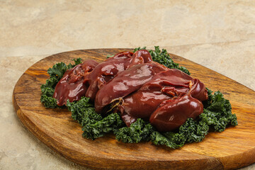 Raw chicken liver for cooking