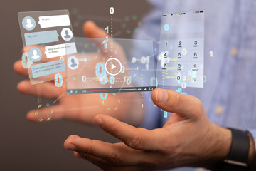 Interface web application in hand