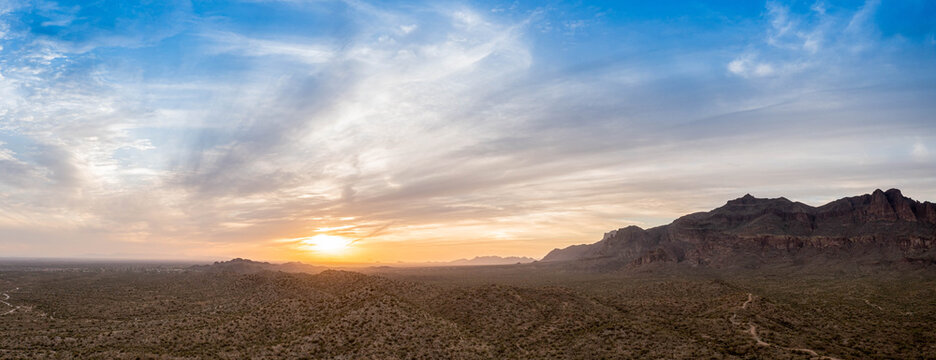 Sunset in the desert east of Phoenix Arizona