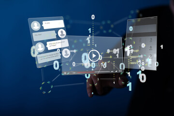 web develop interface web application in hand