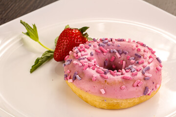 Glaze cundy donut with chocolate