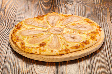 Italian traditional Pizza with pear