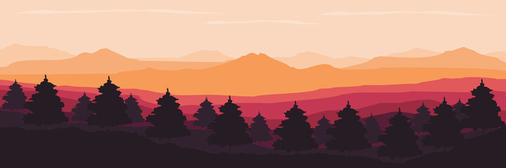 landscape mountain flat design vector illustration for tourism background