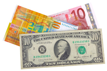Fototapeta na wymiar banknotes in different currencies