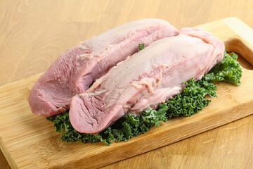 Raw pork tongue for cooking