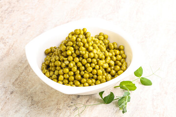Marinated Green peas in the bowl