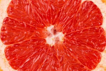 sliced red grapefruit