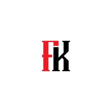 Letter FK logo or icon design