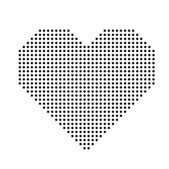 black halftone dot heart design 