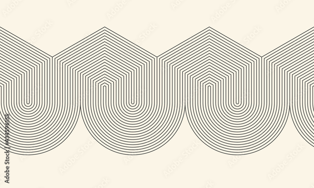 Aufkleber Abstract striped geometric background with hexagons and circles. Psychedelic optical illusion effect.
