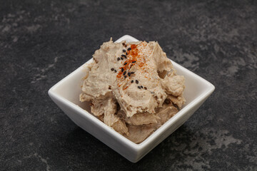 Herring butter spread in the bowl