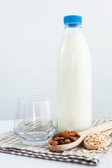 Fresh milk in the glass. Healthy eating.