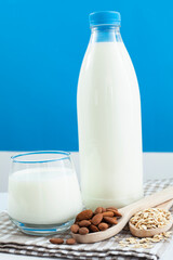 Fresh milk in the glass. Healthy eating.