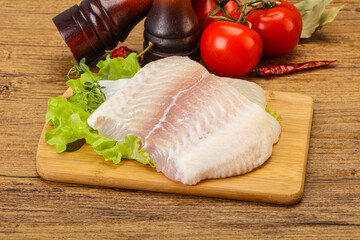 Raw pangasius fillet for cooking