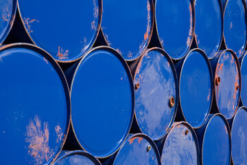 old steel oil barrel