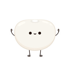 White kidney beans character design. White kidney beans vector.
