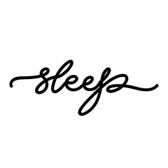 sleep handwriting isolated on white background , Vector Illustration EPS 10