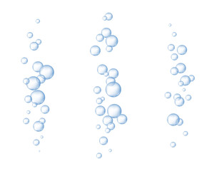 Realistic bubbles for package design. Shampoo, soap, soda bubbles. Vector design elements