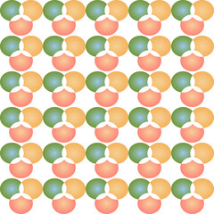 Geometric intersecting spheres seamless pattern in pastels Vector wallpaper.