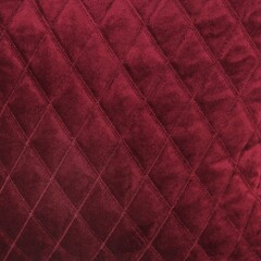 Wine red diamond quilted velvet fabric texture