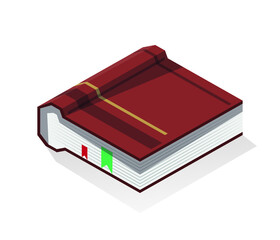 Isometric book illustration. Education concept.
