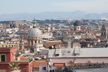 Fototapeta na wymiar Aerial view over Naples, Italy