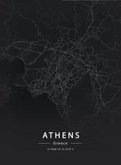 Map of Athens, Greece