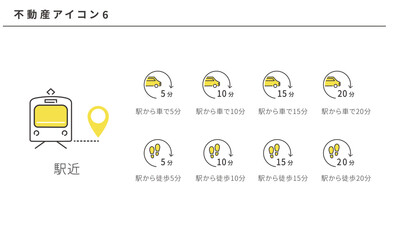Obraz premium シンプルな不動産アイコンのセット6