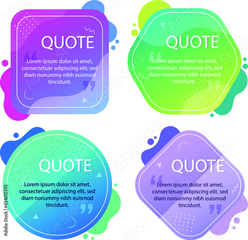 Quote Box Frame Set Text Speech Bubble Design Comment Quotation Feedback Sentence Quote Word Business Quote Citation Note Description Box Frame Template Vector Illustration Wall Mural Sunshine