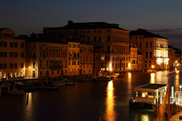 Venice at dusk. Night cityscape