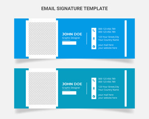 Email signature. Modern and minimalist Corporate mail, Personal business web  vector layout Template design.