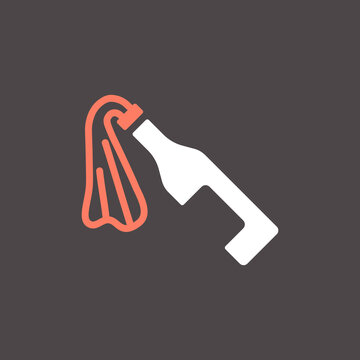 Molotov Cocktail Flat Isolated Vector Glyph Icon