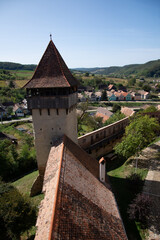 Fortified church from Alma Vii village, Moșna commune, Sibiu county, September 2020,view from the Tower