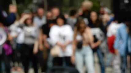 Large Crowd Fredom Rally Defending Religious Freedoms Freedom Of Speech Right To Left Pan