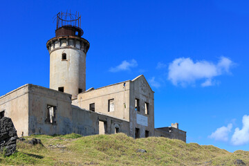 Fototapeta na wymiar Ile aux Fouquets - Lighthouse Island, ausgebrannter Leuchtturm, Mauritius.