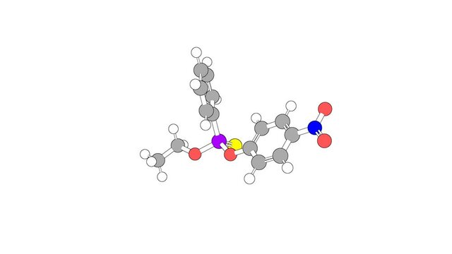360&ordm; realistic 3D view of Pentaborane as a seamless loop over a white opaque background with alpha mask. Also called 3qp6ts3ga2 and (-)-epn.