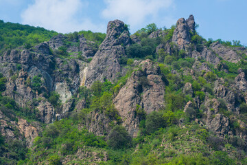 Rocky landscape with trees and mountains, Armenia