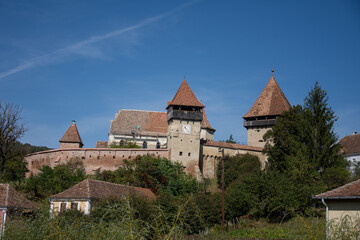 Fototapeta na wymiar Fortified church from Alma Vii village, Moșna commune, Sibiu county, September 2020