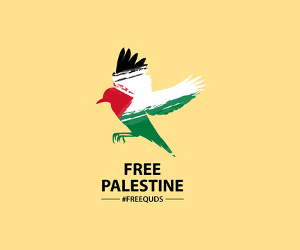 Free Palestine The Butterfly Flag Vector Illustration Background. Pray For Palestine, Gaza, Muslim, Free Quds Flag Wallpaper, Flyer, Banner, T-shirt, Post Vector Illustration