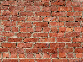 Brick background, red brick masonry, brick wall