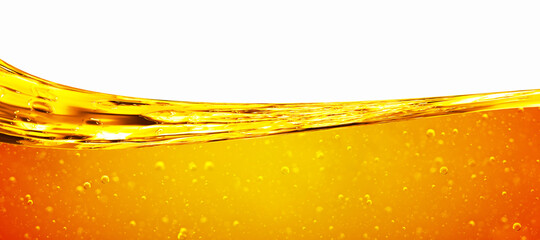 Vegetable oil background. Oil wave on a white background.