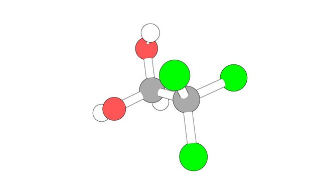 360º realistic 3D view of Chloral Hydrate as a seamless loop over a white opaque background with alpha mask. Also called trichloroacetaldehyde hydrate and noctec.