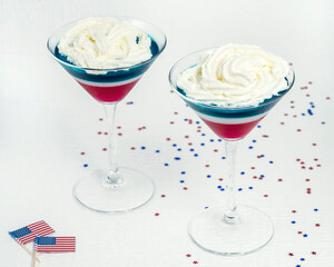 Tricolor Jelly Red White Blue and USA Flag Independence Day Treat