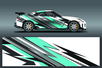 Fototapeta premium Car wrap designs vector background for vehicle