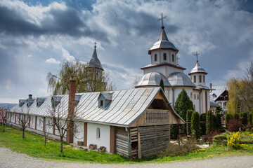 Fototapeta na wymiar Romania, Dumbrava Monastery in Alba County - 2021 , the kitchen and dining room of the monastery