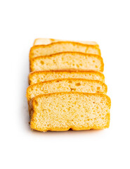 Sliced sponge dessert. Sweet sponge cake