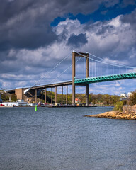 Dark cloud and glowing älvsborgsbron, Gothenburg Sweden