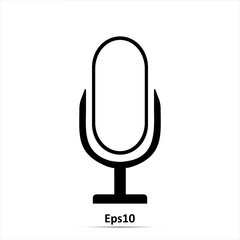 Microphone on stand. Vector illustration. EPS10