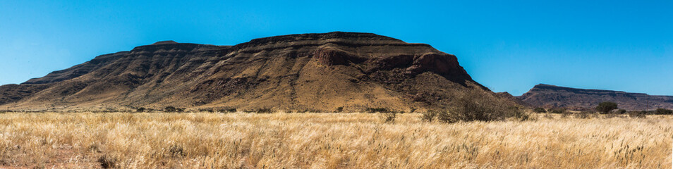 typical landscape of namibia between kalahari and namib desert during self drive safari