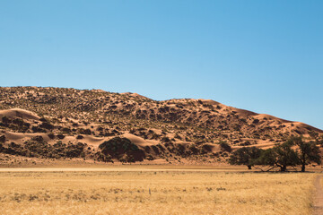 Typical Namibia landscape during solo travel 